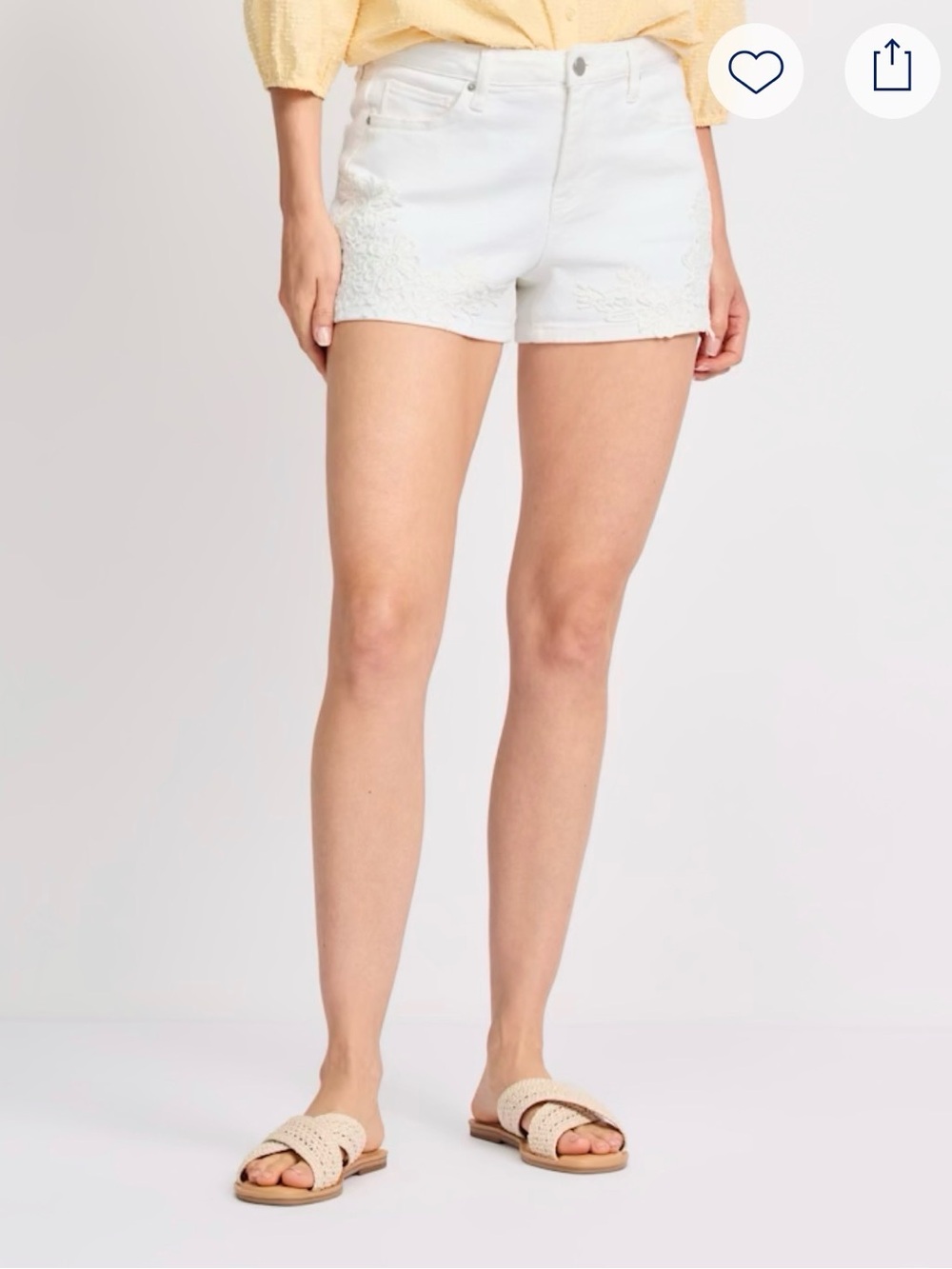 Poppy & Grace (Stitch Fix) White Embroidered Women's Shorts - Size 6 - 3” inseam - Picture 3 of 3